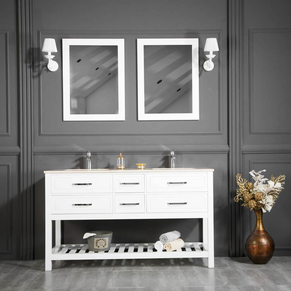 60" Double Sink Bathroom Vanity (Fawio)